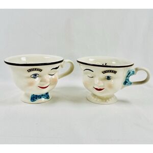 Baileys Irish Cream Face Mugs Set of 2 Yum Whimsical Character Design